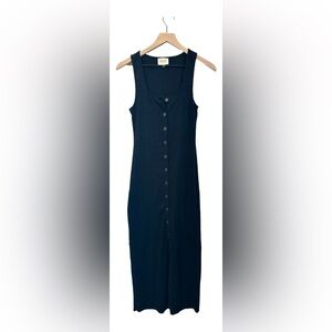 NWOT Sezane Fabiola Black Button-Down Dress Size Large